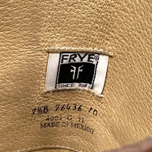 Frye Melissa Logo Monogrammed Black Brown Leather Knee High Boots - Picture 6 of 7